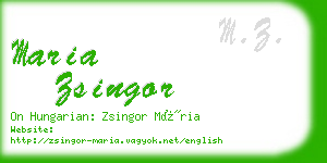 maria zsingor business card